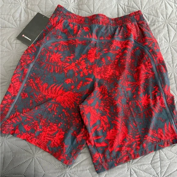Lululemon Bold Red and Black Patterned Shorts - Picture 2 of 5